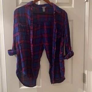Open Back Button down Shirt